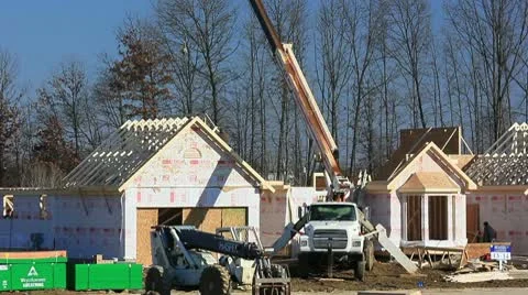 New home construction Stock Footage 10744365