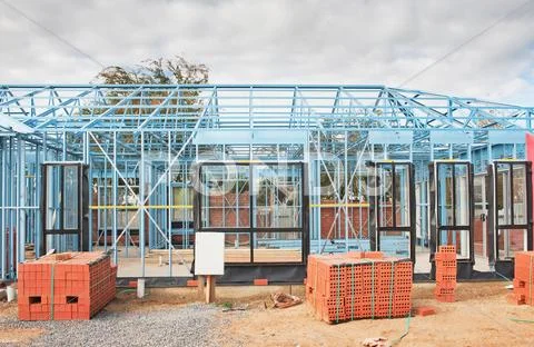 New home construction framing Stock Photos