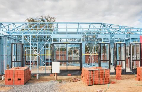 New home construction framing Stock-Fotos