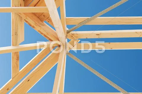 New home construction framing. Stock Photos