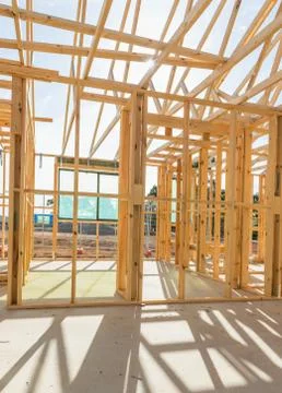 New home construction framing. Stock Photos
