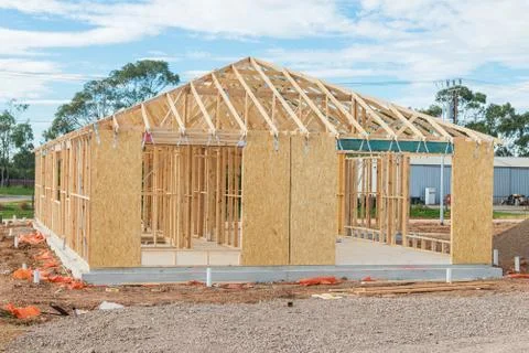 New home construction framing. Stock Photos