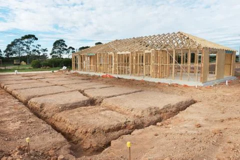 New home construction framing. Фото