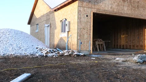 New home construction pan. Stock Footage 220076117