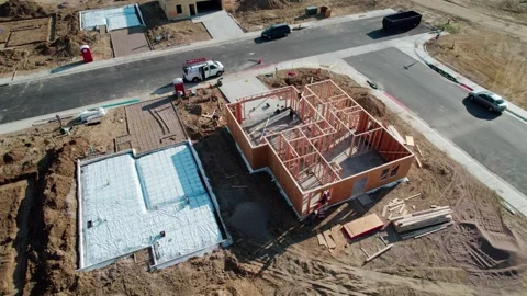New Home Construction In Process Stock Footage 250402601
