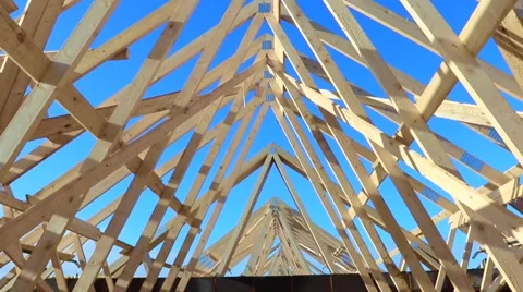 New home currently under construction (split screen) Stock Footage 48223368