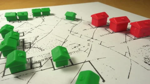 New homes. Housing estate development plan with model houses. Stock Footage 172063476