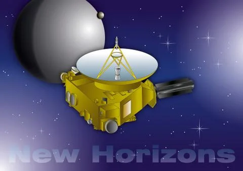 New Horizons interplanetary space probe, vector illustration Stock Illustration