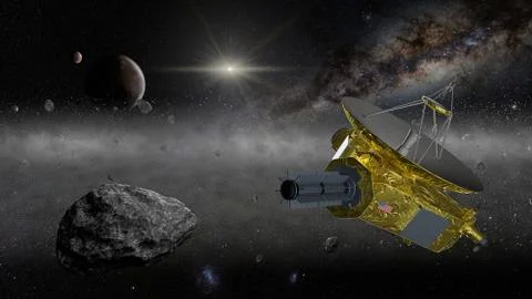 New Horizons space probe in the Kuiper belt Stock Illustration