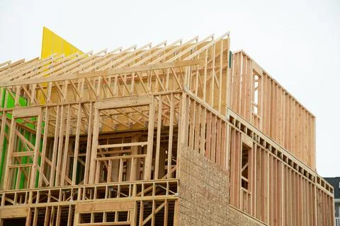 New house construction frame Stock Photos