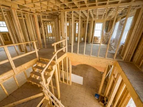 New house interior construction Stock Photos