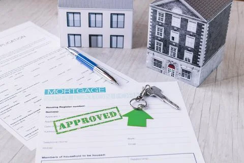 New house keys composition with papers Stock Photos