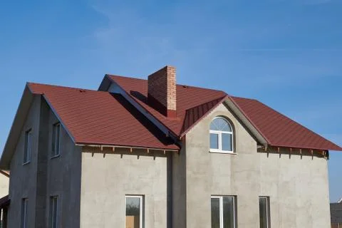 New house is under construction Stock Photos