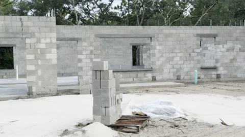 New housing construction on native forest land cleared Stock Footage 315505334