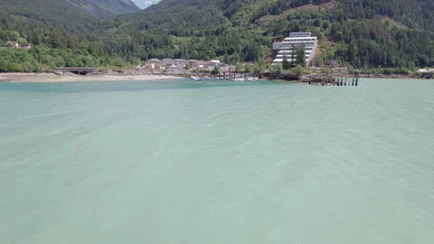 New housing development beside ocean and mountain, beautiful ocean view, luxury Stock Footage 247645001