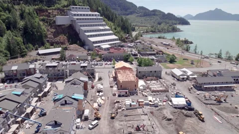 New housing development beside ocean and mountain, beautiful ocean view, luxury Stock Footage 249210216