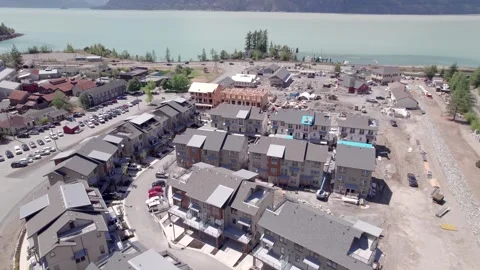 New housing development beside ocean and mountain, beautiful ocean view, luxury Stock Footage 250193463
