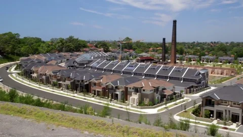 New Housing Development rooftops Stock Footage 85202706