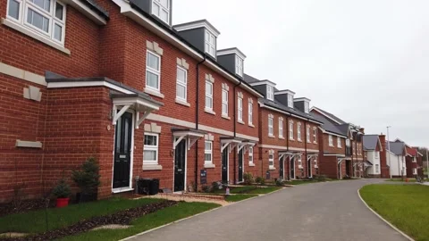 New housing development in UK Stock Footage 146546239