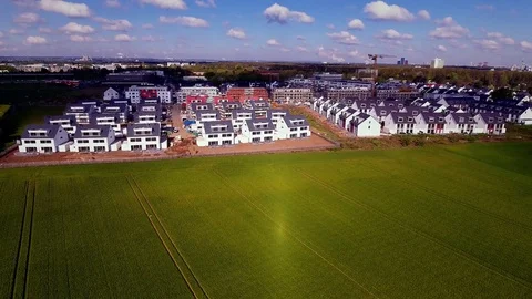 New Housing Settlement - 2 - flight backwards Stock Footage 75364755