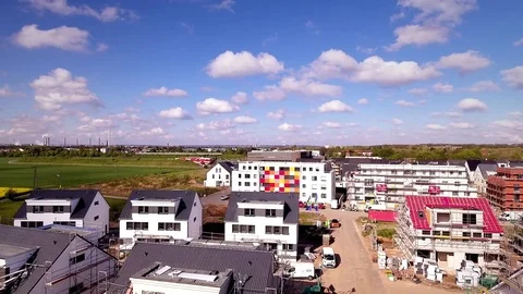 New Housing Settlement - 5 - flight backwarts Video stock 75363237