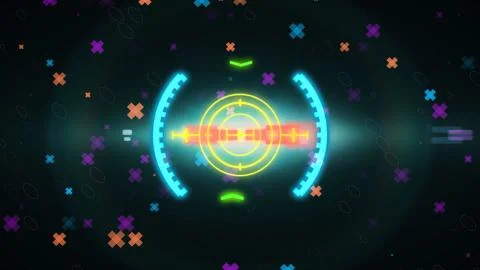 New HUD elements with highlights. Sight mode. 스톡 일러스트