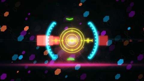 New HUD elements with highlights. Sight mode. Illustrazione stock