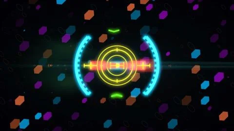 New HUD elements with highlights. Sight mode. Illustrazione stock