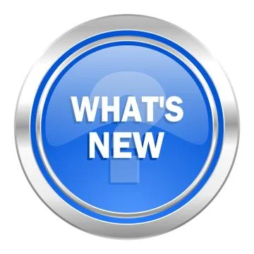 New icon, blue button. Stock Illustration