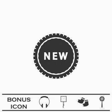 New icon flat Stock Illustration