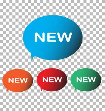New icon on transparent background. new label. flat style. new icon for your Stock Illustration