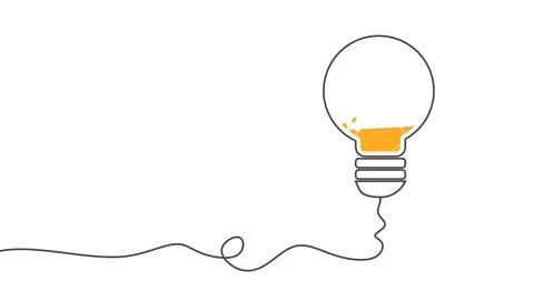 New idea concept. Lamp icon drawing Stock Footage 280893528