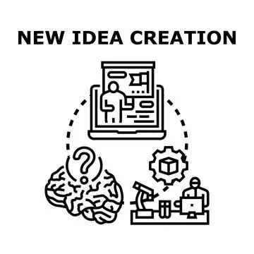 New idea creation process developing research innovation 库存插图