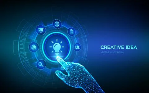 New idea. Creative Idea lamp icon. Creativity, innovation and inspiration mod Stockillustratie