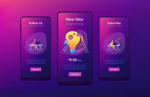 New idea engineering app interface template. Stock Illustration