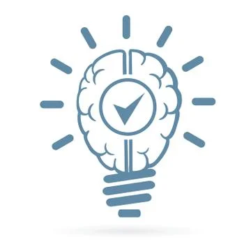 New idea human brain lightbulb Stock Illustration