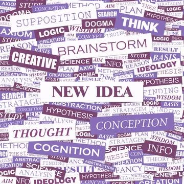 NEW IDEA NEW IDEA. Background concept wordcloud illustration. Print concep... Stock Photos