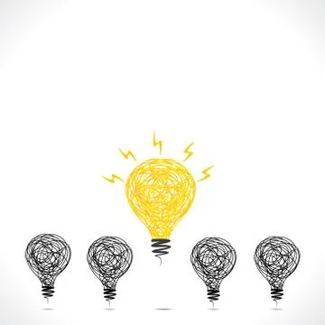 New idea or new solution of problem with glow bulb concept vector Stockillustratie