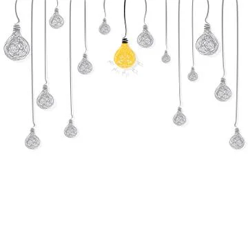 New idea or new solution of problem with glow bulb concept vector イラスト素材