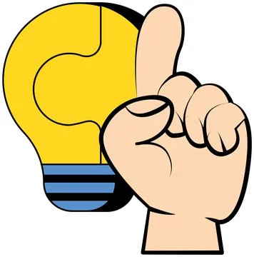 New idea, solution innovative technology concept with attention hand gesture Stock Illustration