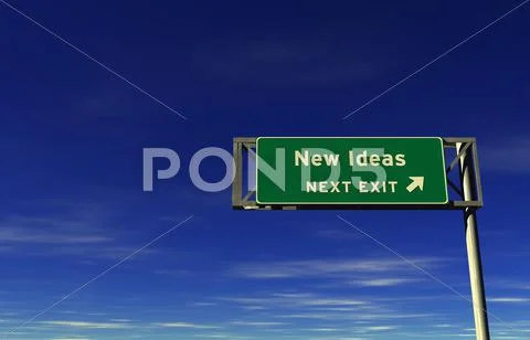 New Ideas - Freeway Exit Sign Stock Illustration
