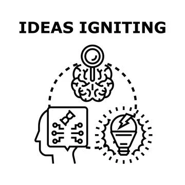 New ideas igniting creative thinking process and innovation Stock Illustration