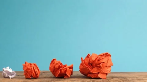 New ideas or transformation concept with crumpled paper and paper kite Stock Footage 146717441