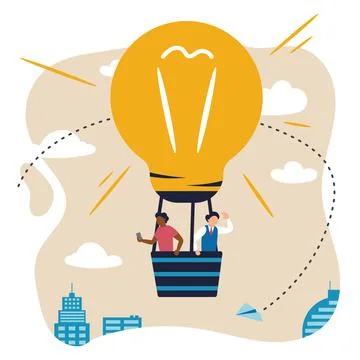 New ideas. Vector illustration. Art design with employees, businessmen in Stockillustratie