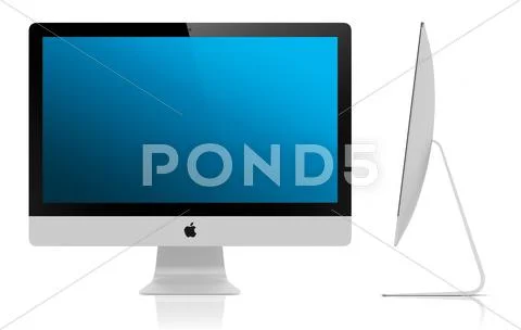 New imac super slim 5mm display Stock Illustration