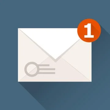 New incoming message (notification) icon - envelope Stock Illustration