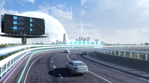 New Infrastructure Urban Three Dimensional Traffic Intelligent Connected 動画素材 334640966