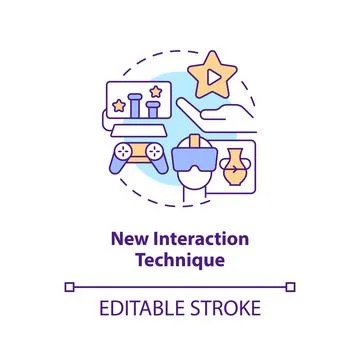 New interaction technique concept icon Stock Illustration