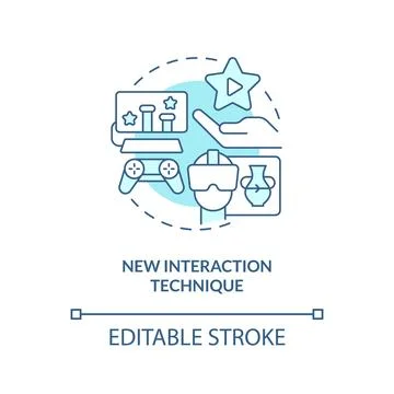 New interaction technique turquoise concept icon Stock Illustration