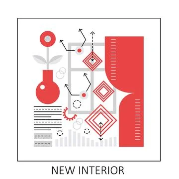 New interior designer project Stock Illustration